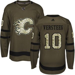 Herren Calgary Flames Eishockey Trikot Kris Versteeg #10 Authentic Grün Salute to Service